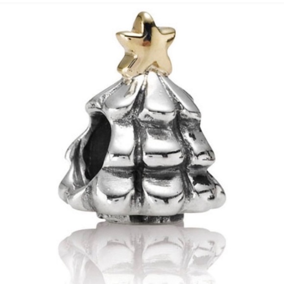 Pandora Christmas Tree 14K Gold & Sterling Silver Charm - Picture 2 of 3
